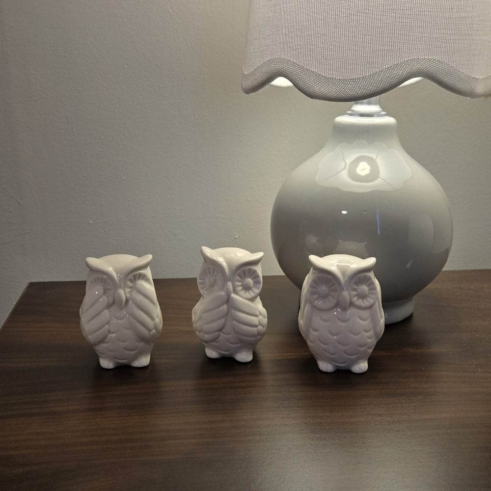 White Ceramic Owl Figurines